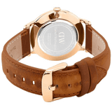 Daniel Wellington Dapper Durham White Dial Brown Leather Strap Watch For Men - DW00100115