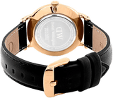 Daniel Wellington Dapper Sheffield White Dial Black Leather Strap Watch For Men - DW00100092