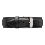 Daniel Wellington Dapper Sheffield White Dial Black Leather Strap Watch For Women - DW00100096