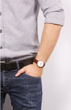 Daniel Wellington Dapper St Mawes White Dial Brown Leather Strap Watch For Men - DW00100083