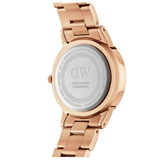 Daniel Wellington Iconic Link Black Dial Rose Gold Steel Strap Watch For Men - DW00100344