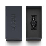 Daniel Wellington Iconic Link Ceramic Black Dial Black Steel Strap Watch For Women - DW00100415