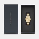 Daniel Wellington Iconic Link Unitone Gold Dial Gold Steel Strap Watch For Women - DW00100403