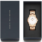 Daniel Wellington Iconic Link White Dial Gold Steel Strap Watch For Men - DW00100343