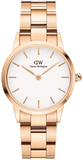 Daniel Wellington Iconic Link White Dial Rose Gold Steel Strap Watch for Women - DW00100213