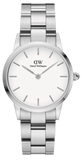 Daniel Wellington Iconic Link White Dial Silver Steel Strap Watch for Women - DW00100203
