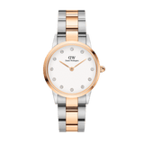 Daniel Wellington Iconic Link White Dial Two Tone Steel Strap Watch For Women - DW00100358