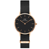Daniel Wellington Petite Cornwall Black Dial Black Nylon Strap Watch for Women - DW00100247