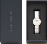 Daniel Wellington Petite Dover Quartz White Dial White NATO Strap Watch For Women - DW001000313