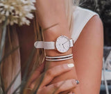 Daniel Wellington Petite Dover Quartz White Dial White NATO Strap Watch For Women - DW001000313