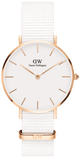 Daniel Wellington Petite Dover Quartz White Dial White NATO Strap Watch For Women - DW001000313