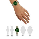 Daniel Wellington Petite Emerald Green Dial Gold Mesh Strap Watch For Women - DW00100480