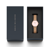 Daniel Wellington Petite Melrose Mother of Pearl Pink Dial Pink Mesh Strap Watch For Women - DW00100513