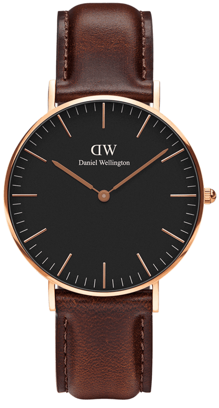 Daniel Wellington Petite St Mawes Black Dial Brown Leather Strap Watch For Women - DW00100169