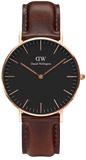 Daniel Wellington Petite St Mawes Black Dial Brown Leather Strap Watch For Women - DW00100169
