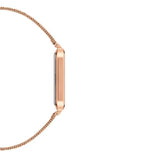 Daniel Wellington Quadro Pressed Melrose White Dial Rose Gold Mesh Strap Watch For Women - DW00100465