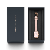 Daniel Wellington Quadro Pressed Mother of Pearl Pink Dial Pink Leather Strap Watch For Women - DW00100508