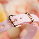Daniel Wellington Quadro Pressed Mother of Pearl Pink Dial Pink Nylon Strap Watch For Women - DW00100509