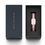 Daniel Wellington Quadro Pressed Mother of Pearl Pink Dial Pink Nylon Strap Watch For Women - DW00100509