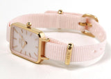Daniel Wellington Quadro Pressed Mother of Pearl Pink Dial Pink Nylon Strap Watch For Women - DW00100509