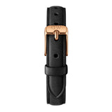 Daniel Wellington Quadro Sheffield Black Dial Black Leather Strap Watch For Women - DW00100435