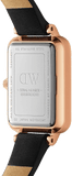 Daniel Wellington Quadro Sheffield Black Dial Black Leather Strap Watch For Women - DW00100435