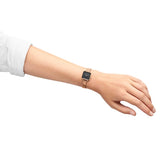 Daniel Wellington Quadro Studio Black Dial Rose Gold Mesh Strap Watch For Women - DW00100518