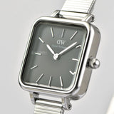 Daniel Wellington Quadro Studio Black Dial Silver Mesh Strap Watch For Women - DW00100522