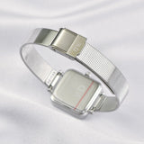 Daniel Wellington Quadro Studio Black Dial Silver Mesh Strap Watch For Women - DW00100522
