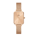 Daniel Wellington Quadro Unitone Rose Gold Dial Rose Gold Mesh Strap Watch For Women - DW00100484