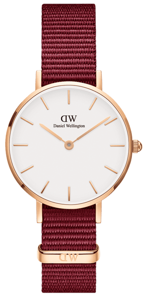 Daniel Wellington Roselyn 3A Petite White Dial Red NATO Strap Watch For Women - DW00100293