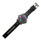 Diesel Badass Chronograph Anthracite Dial Black Leather Strap Watch For Men - DZ7270
