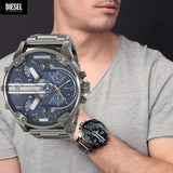 Diesel Big Daddy 2.0 Blue Dial Grey Stainless Strap Watch For Men - DZ7331