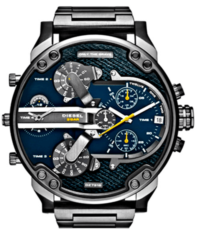 Diesel Big Daddy 2.0 Blue Dial Grey Stainless Strap Watch For Men - DZ7331