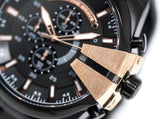 Diesel Mega Chief Black Dial Black Steel Strap Watch For Men - DZ4309