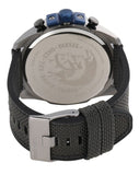 Diesel Mega Chief Chronograph Black Dial Black Leather Strap Watch For Men - DZ4500