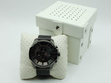 Diesel Mega Chief Chronograph Black Dial Black Steel Strap Watch For Men - DZ4527