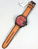 Diesel Mega Chief Chronograph Copper Dial Brown Leather Strap Watch For Men - DZ4476