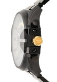 Diesel Mega Chief Chronograph Grey Dial Black Steel Strap Watch For Men - DZ4479