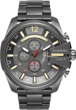 Diesel  Mega Chief Chronograph Grey Dial Grey Steel Strap Watch For Men - DZ4421