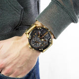 Diesel Mr Daddy 2.0 Black Dial Gold Stainless Steel Watch For Men - DZ7333