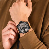 Diesel Mr. Daddy 2.0 Chronograph Grey Dial Brown Leather Strap Watch For Men - DZ7406