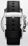 Marc Jacobs Larry Chronograph Black Dial Black Leather Strap Watch for Men - MBM5054