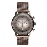 Emporio Armani Aviator Chronograph Grey Dial Brown Mesh Bracelet Watch For Men - AR11169