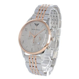 Emporio Armani Beta Chronograph Grey Dial Two Tone Steel Strap Watch For Men - AR1864