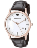 Emporio Armani Beta Chronograph White Dial Brown Leather Strap Watch For Men - AR1915