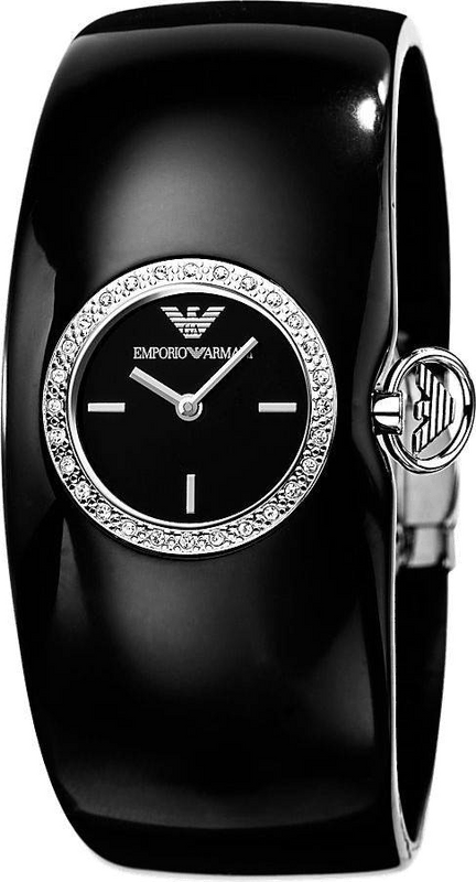 Emporio Armani Casual Analog Black Dial Black Leather Strap Watch For Women - AR0739