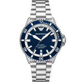 Emporio Armani cBlue Dial Silver Steel Strap Watch for Men - AR60079