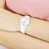 Emporio Armani Ceramic White Dial White Ceramic Bracelet Watch For Women - AR1477