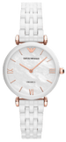 Emporio Armani Ceramica Mother of Pearl Dial White Ceramic Strap Watch For Women - AR1486